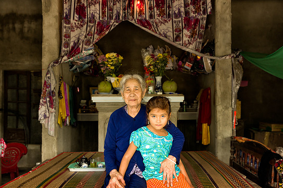 Grandmother & Granddaughter w / Ancesters Alter